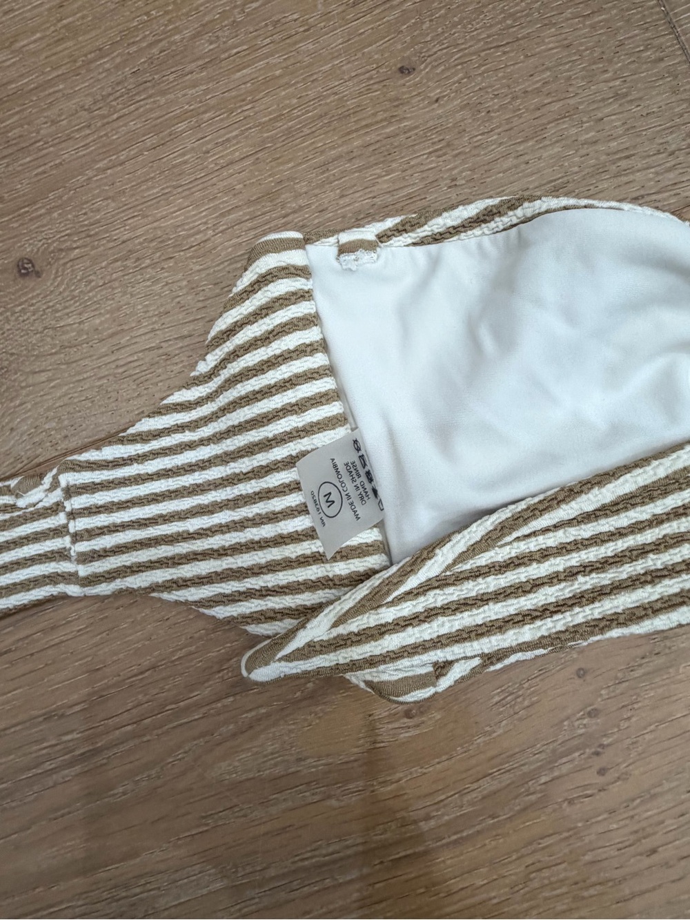 Montce Striped Bikini Set in Cream & Tan - Picture 3 of 4